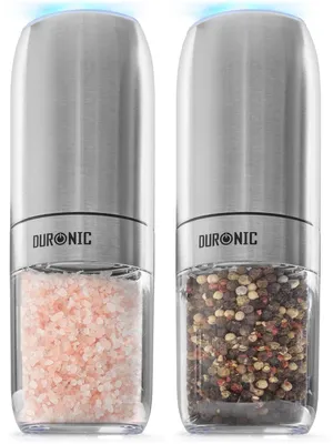 Zdjęcie produktu dla Duronic Młynek do soli i pieprzu automatyczny 150 ml z LED