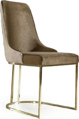 Produktbild von Moderner Beiger Edelstahl Esszimmer Stuhl Einsitzer Sessel Design Stil