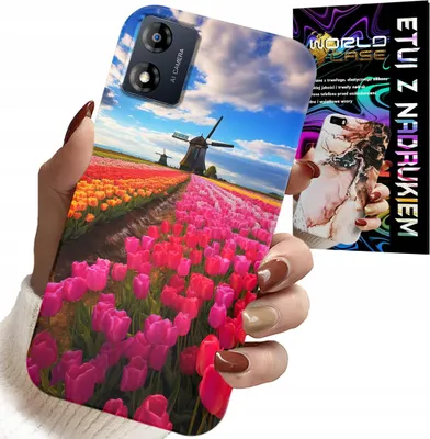 Obrázok produktu pre Puzdro pre Motorolu Moto E13 - Pole farebných tulipánov, Tulipán, Puzdro