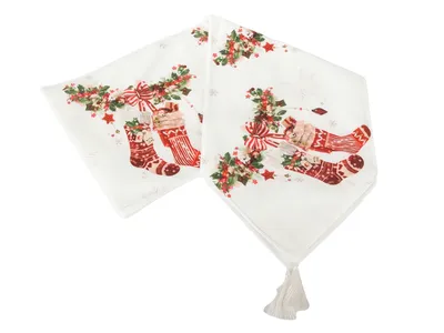 Image de Verk 26255 Chemin de table de Noël 205 x 35 cm blanc