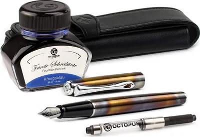 Produktbild von Diplomat Traveller Flame Füllfederhalter mit Schreibflüssigkeit und Konverter, M-Feder aus Edelstahl