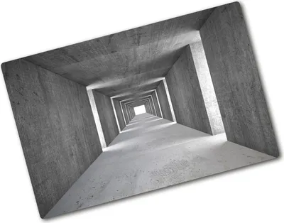 Produktbild von Tulup Glas Herdabdeckplatte - 80x52 cm - Glaskeramikkochfeld-Abdeckung Spritzschutz Glasabdeckplatte - Einteilig - Kunst: Modern & Klassisch - Beton-Tunnel - Grau