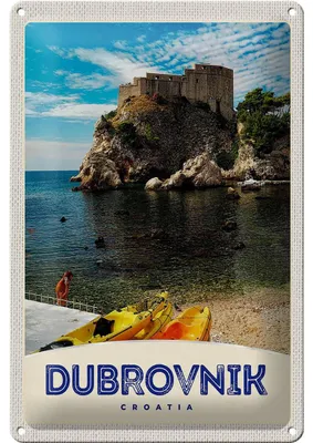 Produktbild von Blechschild Reise 20x30cm Dubrovnik Kroatien Meer Architektur