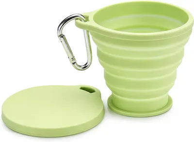 Obrázok produktu pre Pohárik 180 ml, silikón, skladací, zelený, na kempovanie
