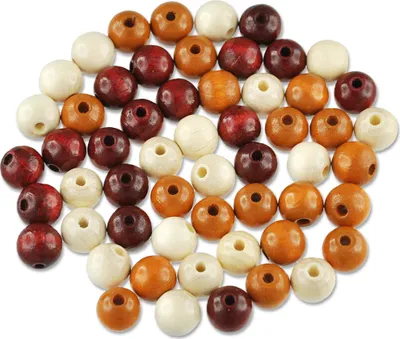 Produktbild von 85 Holzperlen 8mm Mix schweißfest speichelfest Holz Perlen braun