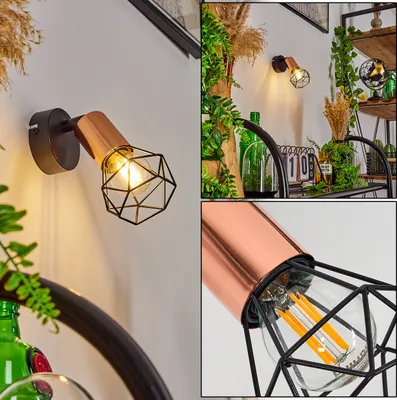 Produktbild von Borio »Borio« 1-flammige Zimmerlampe in Schwarz und Kupferfarben
