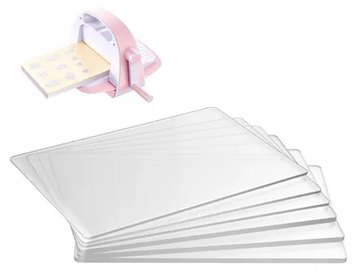 Image de SucceBuy, lot de 6 plaques de découpe, dimensions 225 x 156 mm, avec supports de découpe en polycarbonate, compatibles avec les machines de découpe et de gaufrage KM-1860, idéales pour le scrapbooking et la création de cartes, transparentes