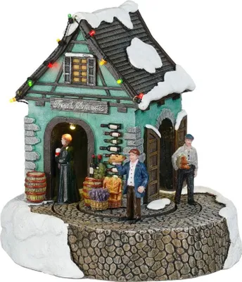 Produktbild von Edelman Luville Miniatur-Winterdorf Französischer Delikatessenladen batteriebetrieben L 22 x B 20 x H 21,5 cm