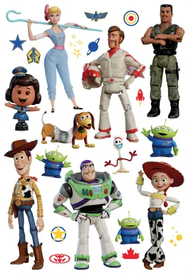Obrázek produktu pro Disney Toy Story nástěnné tetování bílé, zelené a modré - 600120 - 42,5 x 65 cm