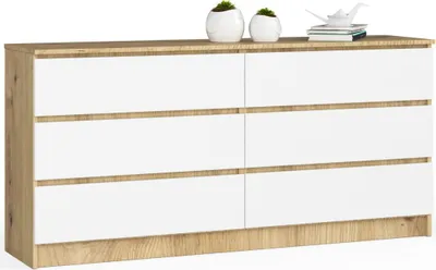Obrázek produktu pro Prostorná šuplíková komoda SAVRILA - dub artisan / bílá