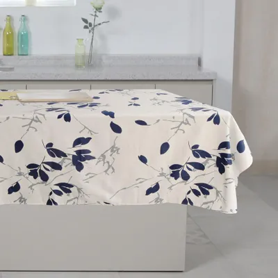 Rechteckige Tischdecke 145 x 180 cm, blau, Baumwolle, für 6 Personen