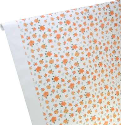 Produktbild von 7m x 1,20m Papiertischdecke Dekor orange Rosen
