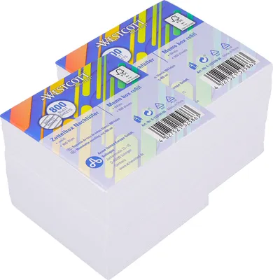 Produktbild von Westcott Notizzettel weiß 800 Blatt Nachfüllpack (2er-Set) | 2 x Notizblock mit 9 x 9 cm großen Blättern in weiß | Nachfüllset für Spenderbox |es Papier 80g/m² | E-1733199 00