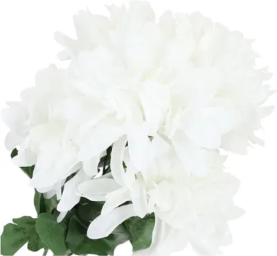 Produktbild von Dekolo Kunstblumen Blumensträuße Kunstpflanzen Chrysanthemen für den Friedhof Weiß 30cm