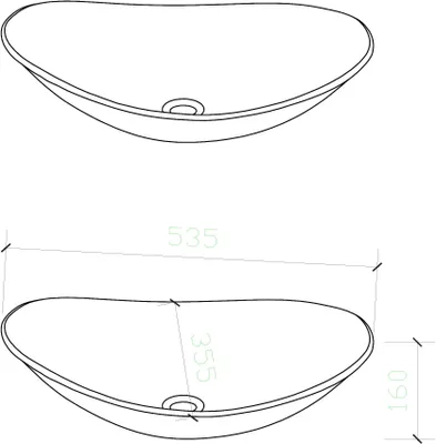 Produktbild von doporro Aufsatzwaschbecken Minerva08, Glas Transparent, Oval, 53.5x35.5x16cm, widerstandsfähig, nahtlos, Badezimmer, DIN Anschlüsse