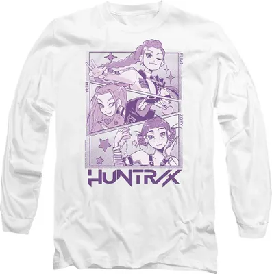 Produktbild von K-Pop Demon Hunters - T-Shirt für Herren/Damen Uni, Langärmlig TV20414 (XL) (Weiß)