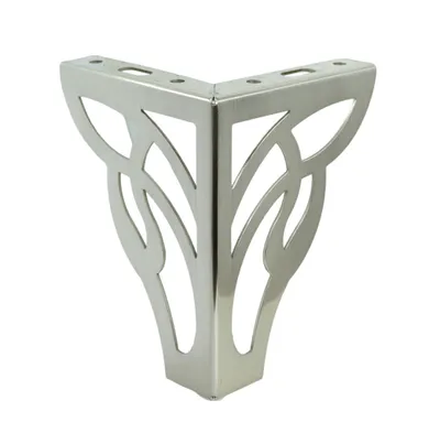 Produktbild von Möbelfuß Blume 13 cm, Gebürsteter Stahl, Metall, 4 Stück