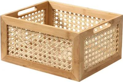 Produktbild von CALICOSY - Aufbewahrungsbox Bambus und Rattan Mittlere Größe – L30x25x15 cm