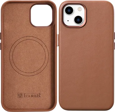Obrázek produktu pro Icarer Case Kožené pouzdro s Magsafe pro Iphone 14+ Brown