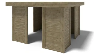 Immagine prodotto di Gazebo da giardino in legno pergola 4.04x4.04 m con pannell - Impregnata