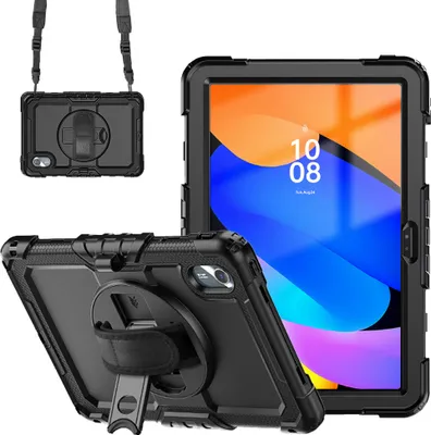 Productafbeelding van Accezz Rugged Backcover met schouderstrap voor de Lenovo Idea Tab - Zwart