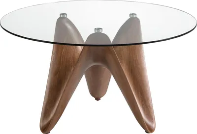 Produktbild von Angel Cerdá Esstisch runde gehärtetes Glas aus walnussfarbenes Holz 1126-Ø140