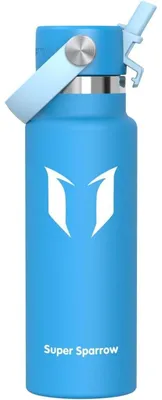 Obrázok produktu pre Nerezová fľaša na pitie, termo hrnček, 350 ml, modrá, bez BPA, s tesnením proti úniku, izolovaný