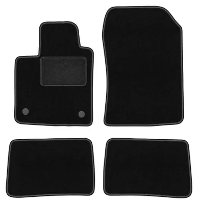 Obrázek produktu pro Velurové autokoberce pro: Renault Twingo II 2007-2014 (hatchback) – sada 4 ks, černé, na míru – Wielganizator LUX