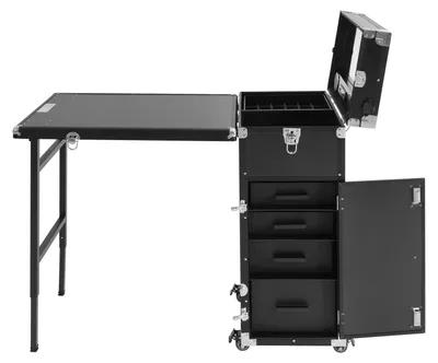 Imagen del producto de Mesa de manicura móvil, diseño portátil, amplio espacio de almacenamiento, color