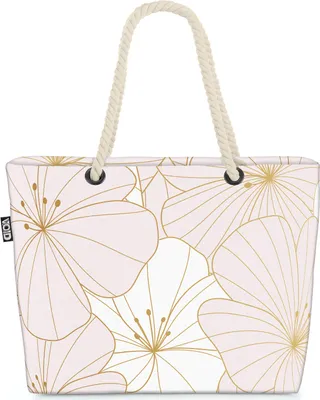 Produktbild von VOID Wildblumen Grafik Blumen Strandtasche Shopper 58x38x16cm 23L XXL Einkaufstasche Tasche Reisetasche Beach Bag