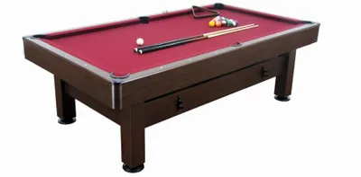 Imagen del producto de Cougar Saphir Mesa de Billar 7ft en Marron y Rojo | Mesa interior con accesorios | Mesa de Billar y Pool / carambola | Dimensiones: 205x115x79 cm