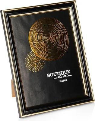 Produktbild von Fotorahmen schwarz gold 15x20 cm