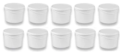 Produktbild von SILPLAST Eimer mit Deckel 10L x 10 Kunststoffeimer 10 Liter lebensmittelecht stapelbar Plastikeimer leer Weiß