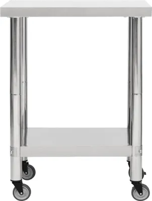 Immagine prodotto di Tavolo da Lavoro Cucina con Ruote 80x45x85 cm in Acciaio Inox