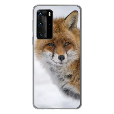 Produktbild von MuchoWow® Handyhülle Schutzhülle Hülle für Huawei P40 Pro Fuchs - Porträt - Schnee Silikon Softcase Handy Hülle - Schutz