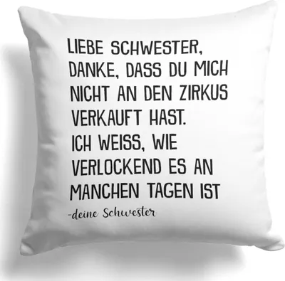 Produktbild von 22Feels Schwester Geschenk von Schwester Geburtstag Weihnachten Geschwister Deko Kissen Frauen Dekoration Mädchen Big Lil Sis Wohnaccessoire Wohnzimmer Schlafzimmer Couch