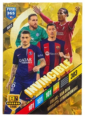 Image de PANINI FIFA 365 2024 X-RARE RAR5 Invincible Lewandowski Football Cards