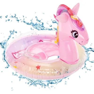 Imagen del producto de Flotador para bebé con forma de unicornio, inflable, para niños de 6 a 36 meses, ayuda para nadar
