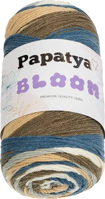 Obrázek produktu pro Příze PAPATYA BLOOM - 100 g, 335 m - Modrá,Hnědá