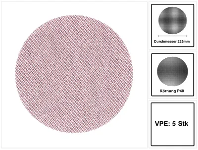 Produktbild von Mirka ABRANET ACE HD Schleifscheiben Grip 225 mm P40 5 Stk. ( AH22300540 )
