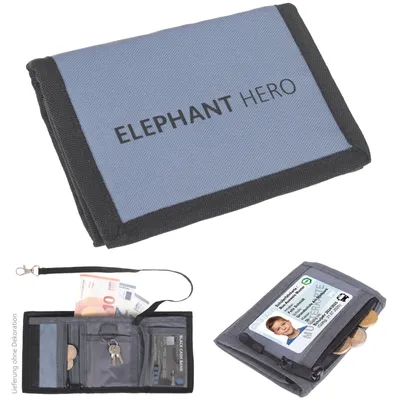 Produktbild von Geldbörse Jungen Schülerbörse Kindergeldbörse Elephant Hero Signature Geldbeutel Börse Klettbörse Wallet 13200 Solid Grau