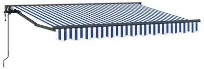 Obrázok produktu pre Elektrická Retrakovateľná Markíza Modrá a biela 3,5 x 2 m