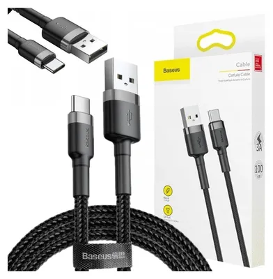 Zdjęcie produktu dla Baseus CATKLF-BG1, 1 m, USB A, USB C, Czarny