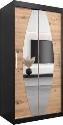 Produktbild von Kleiderschrank, Schiebetürenschrank Schlafzimmer, Schrank mit Spiegel ELYPSE 100 cm