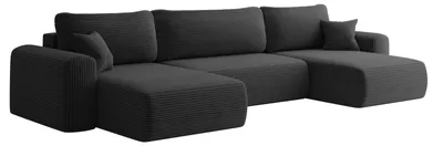 Zdjęcie produktu dla Sofa narożnik CAPRI U z funkcją spania, do salonu, czarny