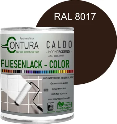 Produktbild von Fliesenlack 750ml. Fliesenfarbe 20 Farben Lack Fliesen Wand Boden Bad Küche - RAL 8017 Schokoladenbraun