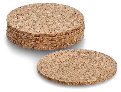 Produktbild von Zeller Kork-Glasuntersetzer-Set, 6-tlg. Ø9,5