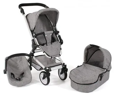Image de Landau combiné poussette fides 3 en 1 gris poupée - bayer chic 2000 - 64519 - poupon