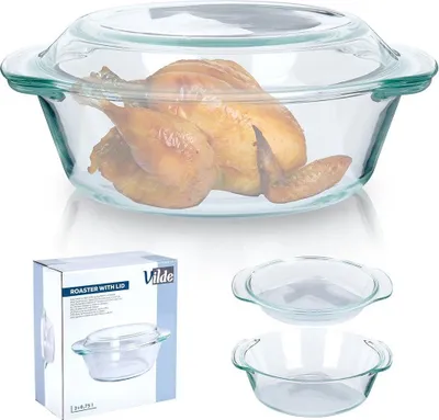 Produktbild von Vilde Auflaufform Backform Glasbräter feuerfest hitzebeständig 2L+750 ml