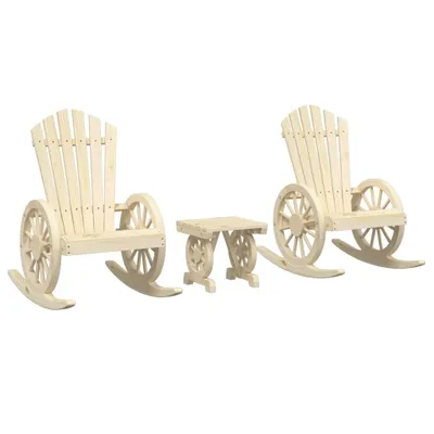 Immagine prodotto di set da giardino a 3 pezzi in legno di abete massiccio